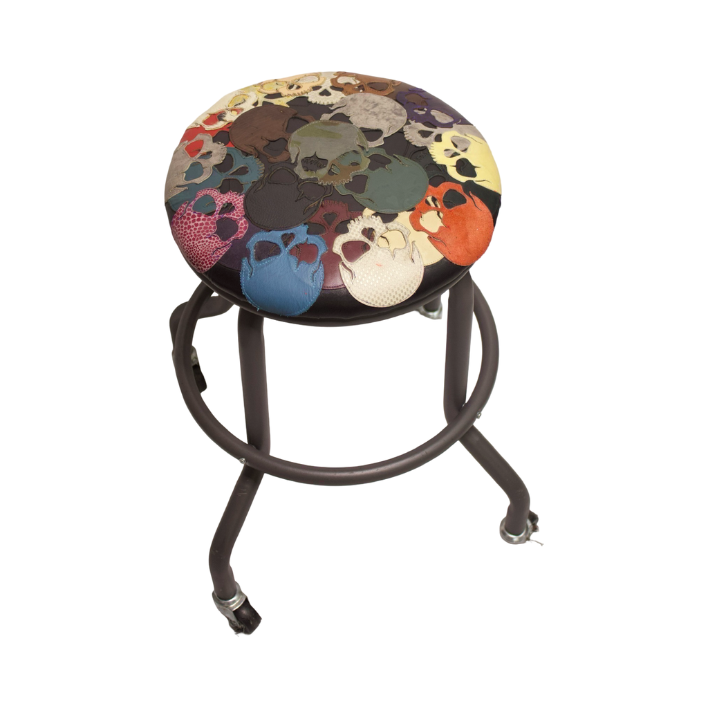 Rolling leather Stool